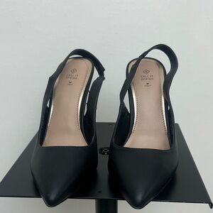 Call It Spring Black Pointed Slingback Pumps